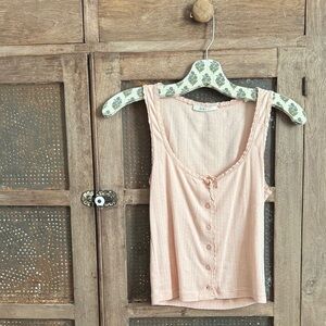 Doen Blush Pink Button-Front Tank Top